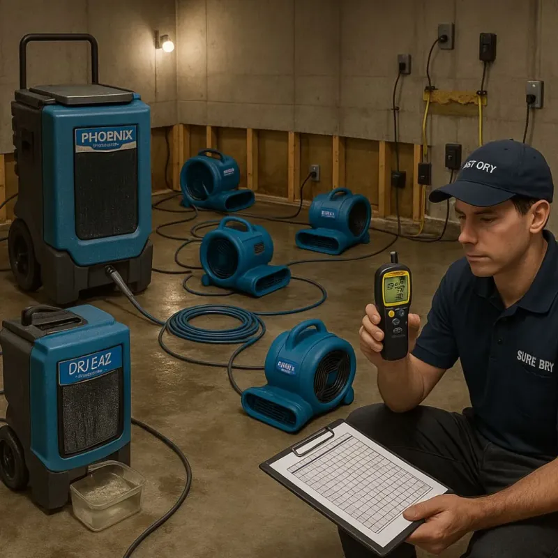 Structural Drying and Dehumidification process in Middleton, ID